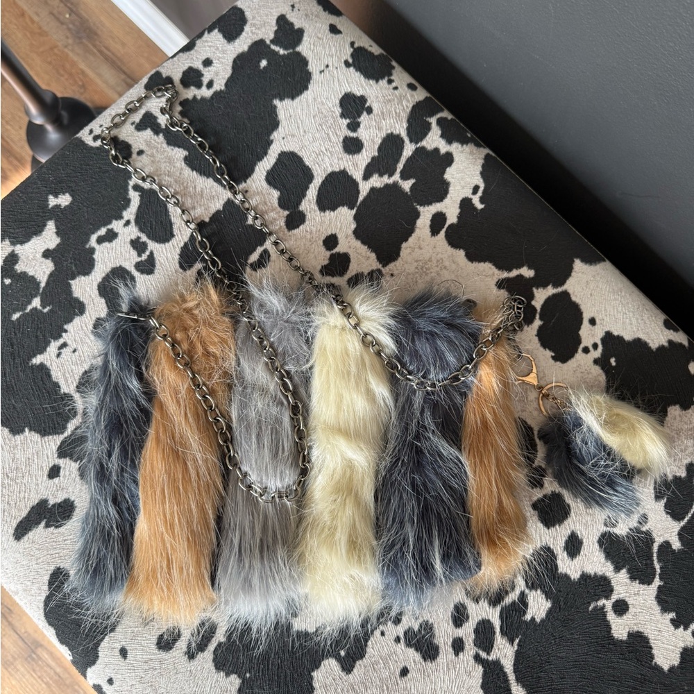 Faux Fur Chain Strap Bag - Multicolor